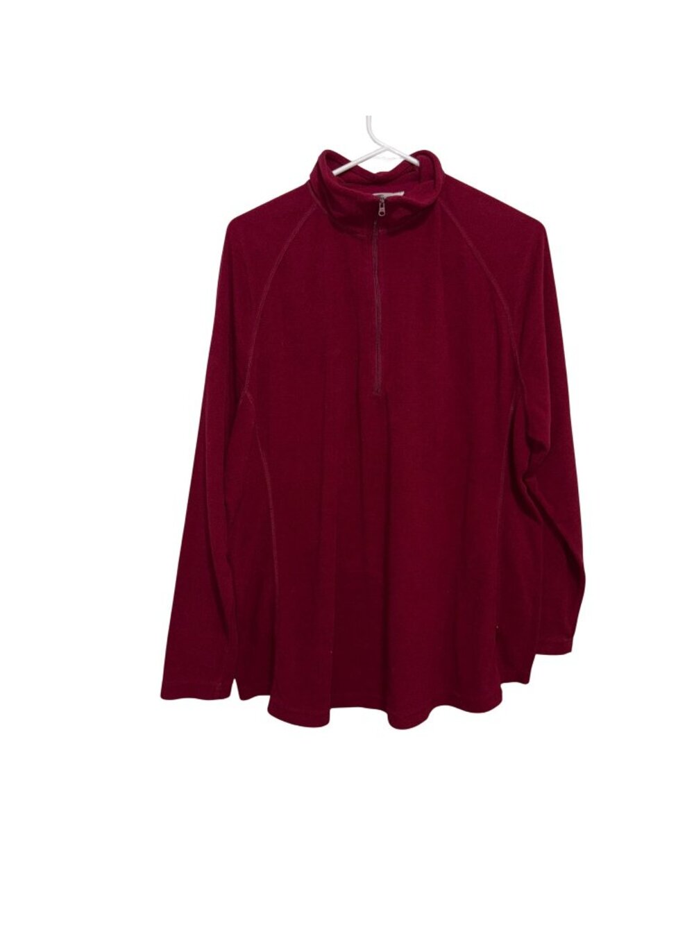 Womens 1XL Woolrich Burgundy 1/4-Zip Fleece Pullover Sweater